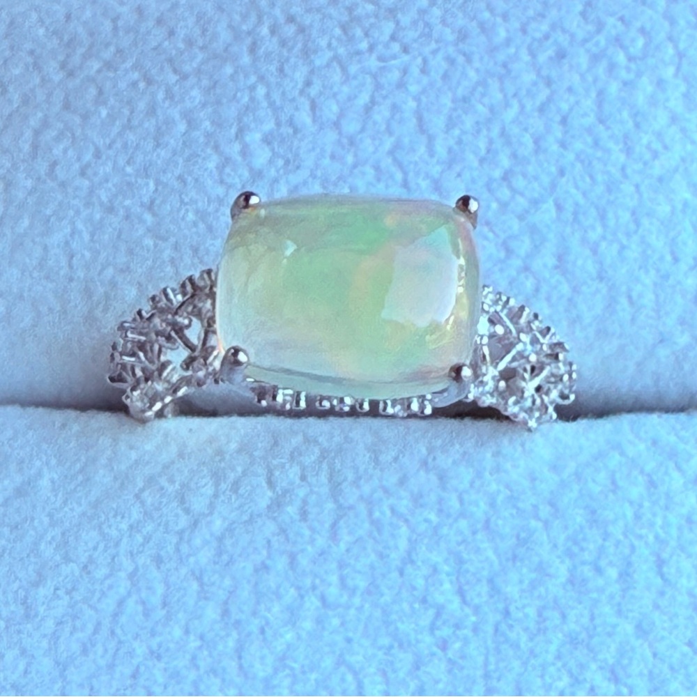 Opal Silver Plated Ring Lemon/Orange NWOT
